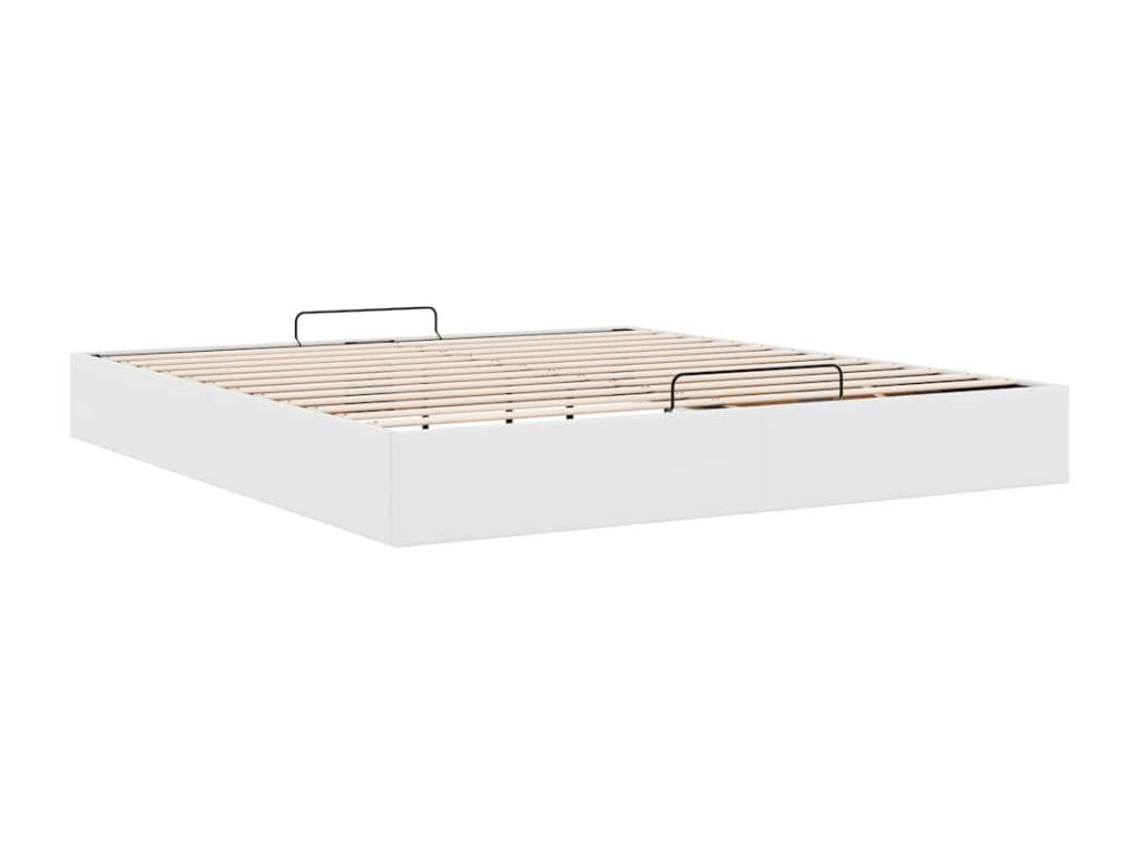 Faux Leather, Bed Frame, 160 X 200 cm, White