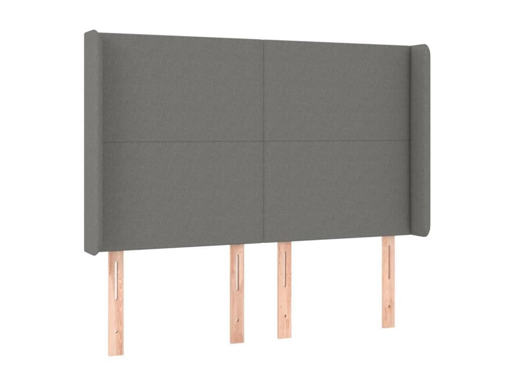 Fabric, Headboard, 147 X 16 X 118/128 cm, Gray