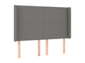 Fabric, Headboard, 147 X 16 X 118/128 cm, Gray
