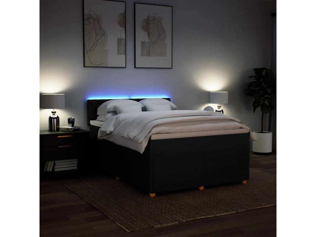 Fabric, Bed Base, 160 X 200 cm, Black