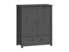 Solid Wood, Sideboard, 83 X 41.5 X 100 cm, Gray