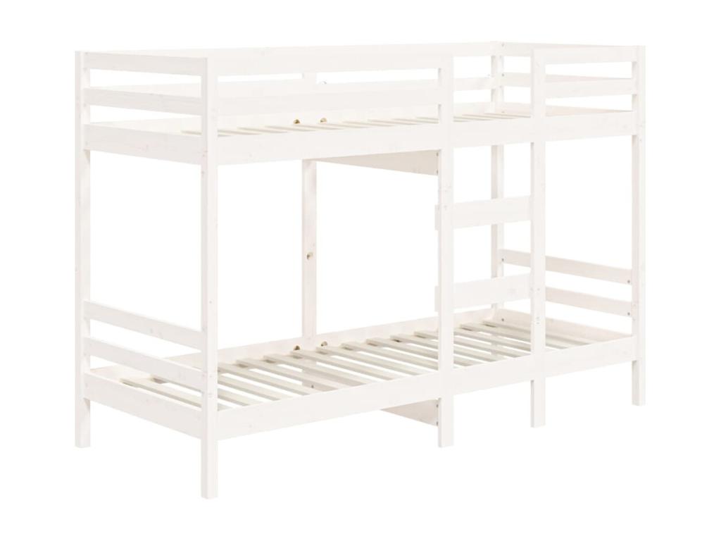 Pine Wood, Bunk Bed, 75 X 190 cm, White