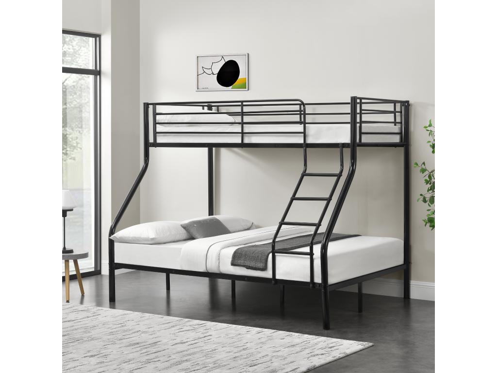 Metal, Bunk Bed, 210 X 148 X 168 cm, Black