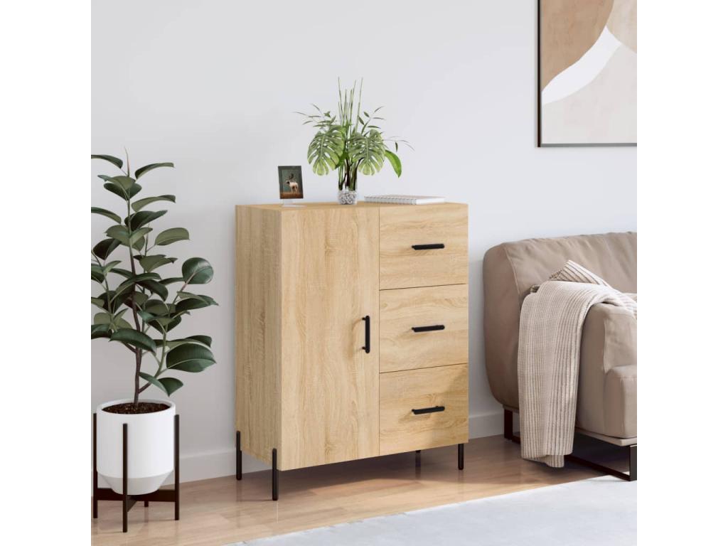 Oak Wood, Sideboard, 69.5 X 34 X 90 cm, Brown