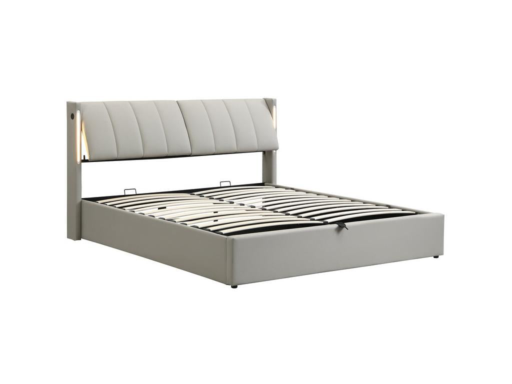 Faux Leather, Headboard, 140 X 200 cm, Gray