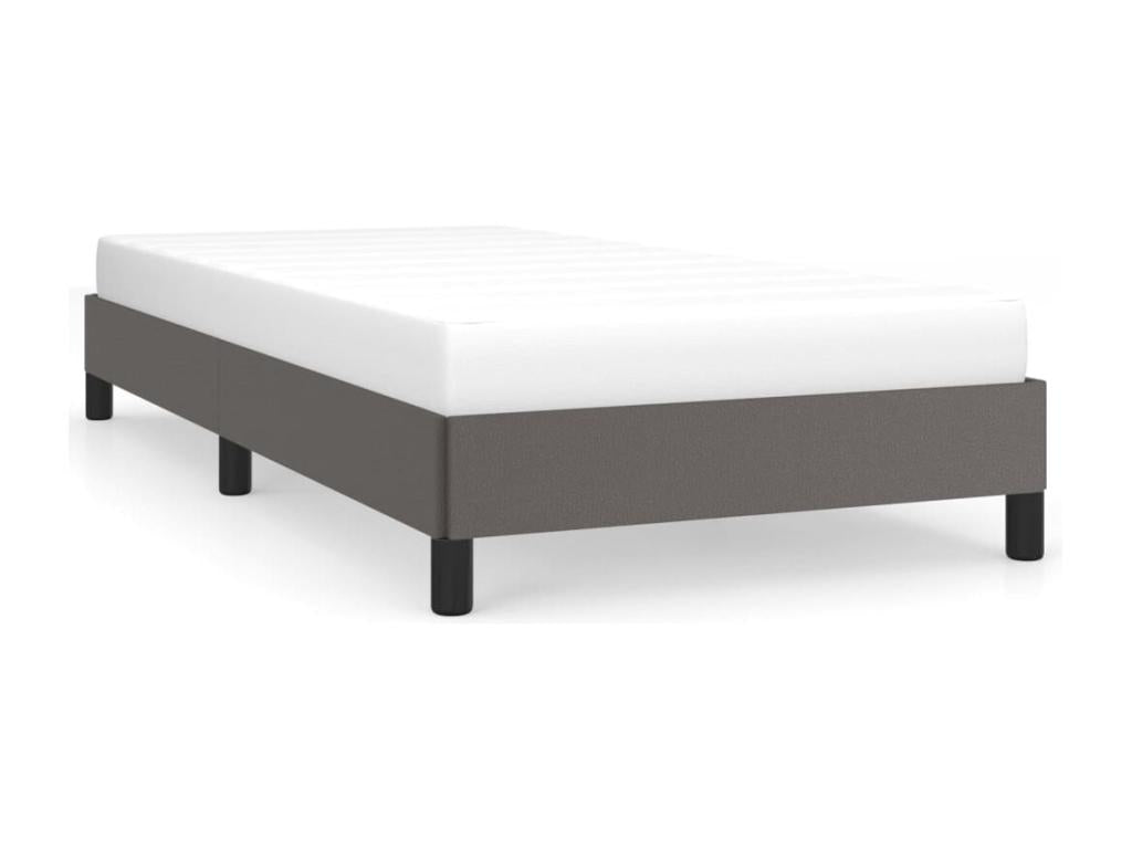 Faux Leather, Bed Frame, 100 X 200 cm, Gray