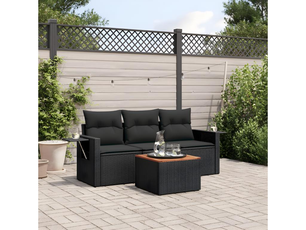 Woven Resin, Outdoor Furniture Set, Black