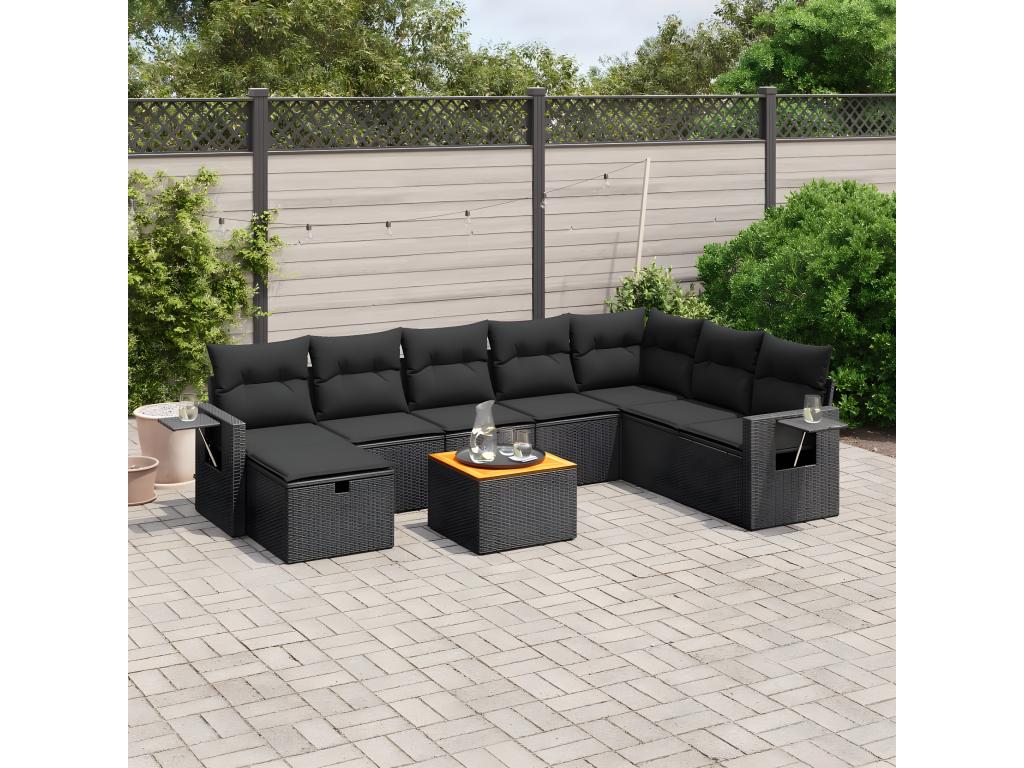 Woven Resin, Outdoor Furniture Set, Black