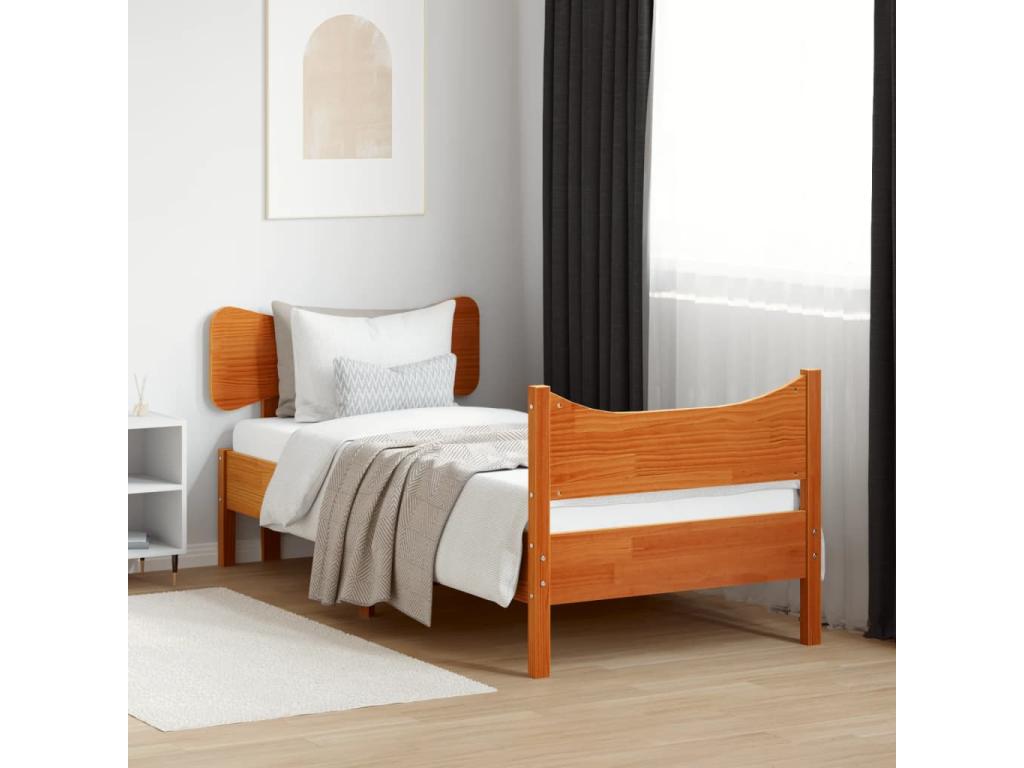 Pine Wood, Bed Frame, 90 X 200 cm, Brown