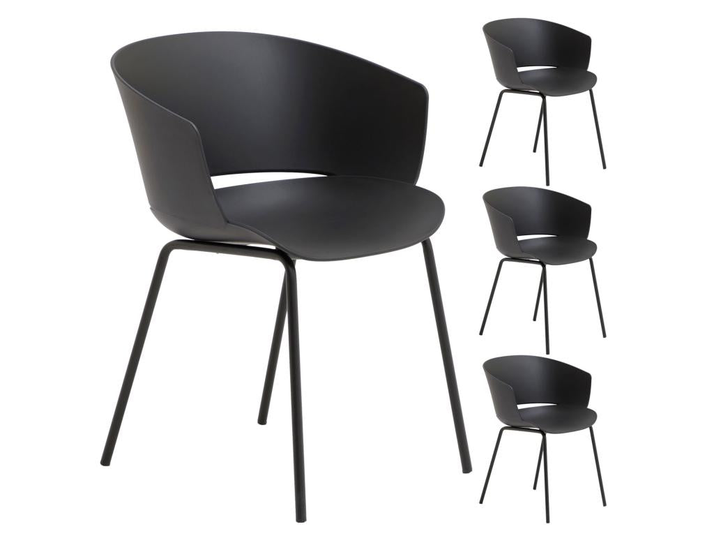 Metal, Armchair, Black