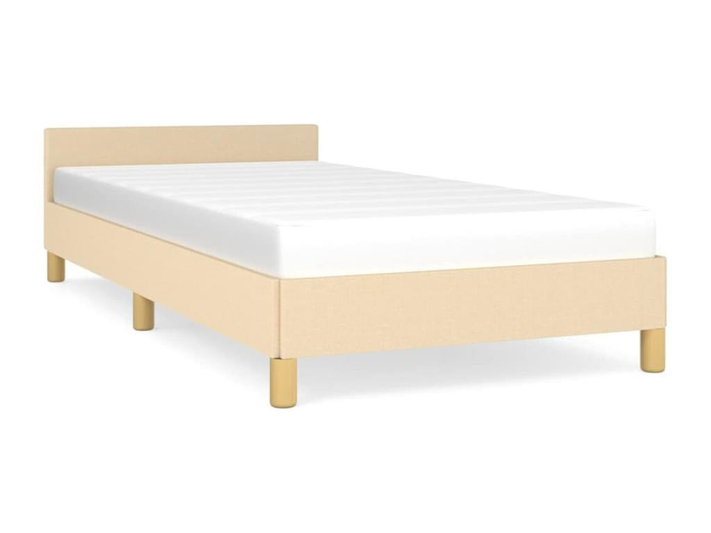 Fabric, Bed Frame, 80 X 200 cm, Cream