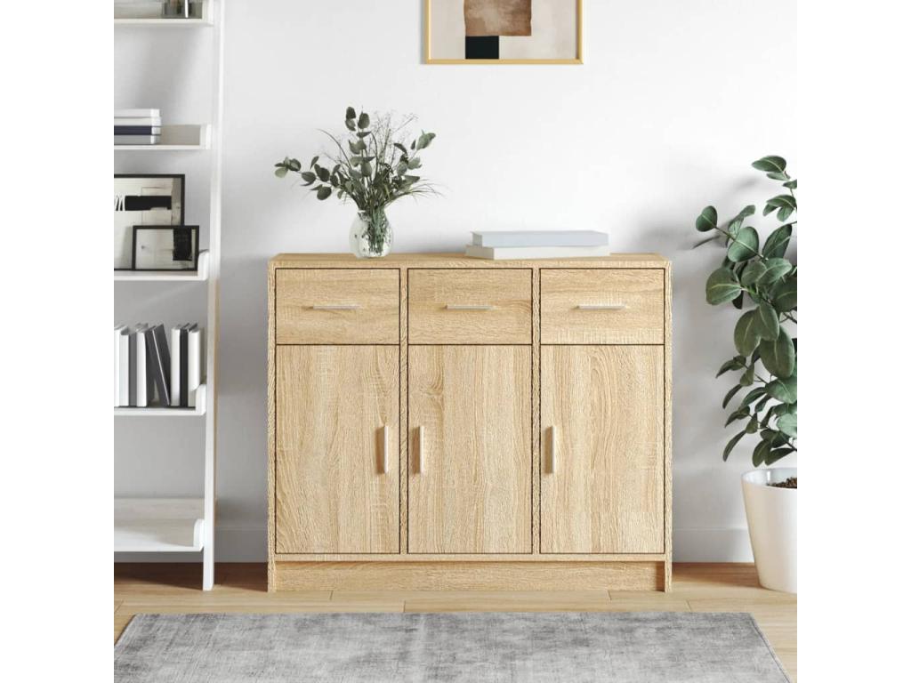 Oak Wood, Sideboard, 91 X 28 X 75 cm, Brown