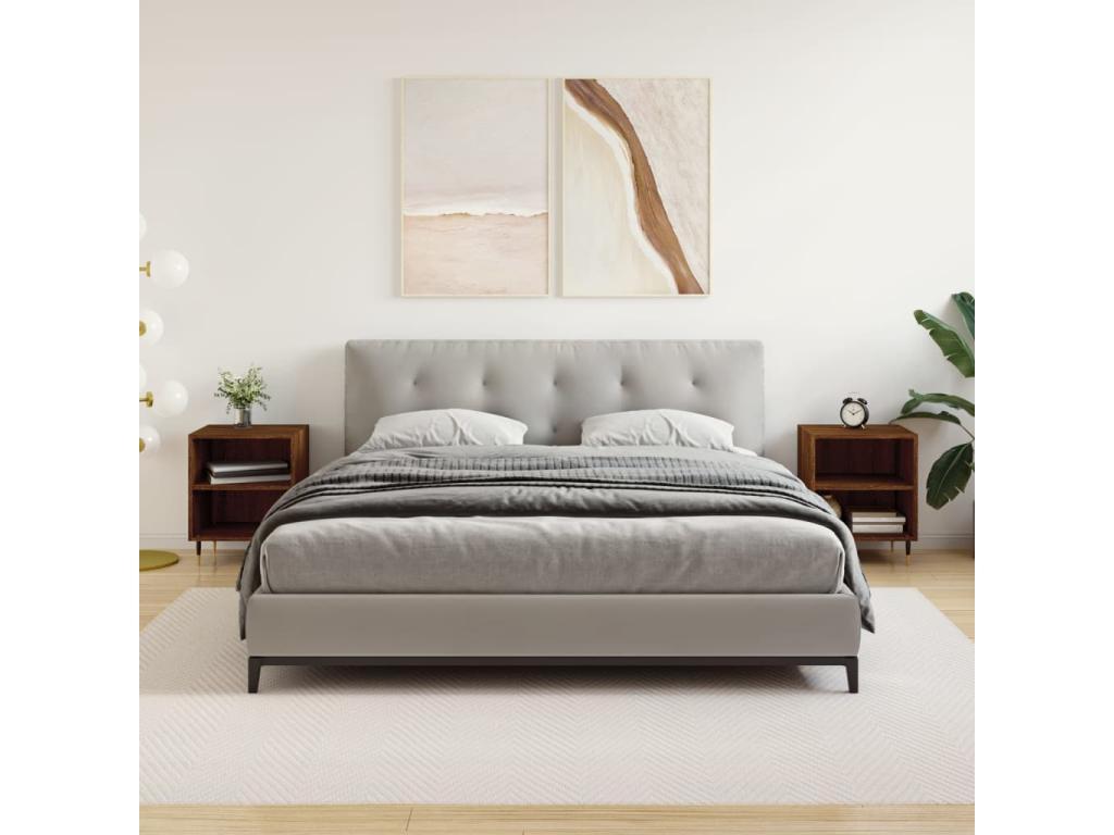 Oak Wood, Nightstand, 40 X 30 X 50 cm, Brown