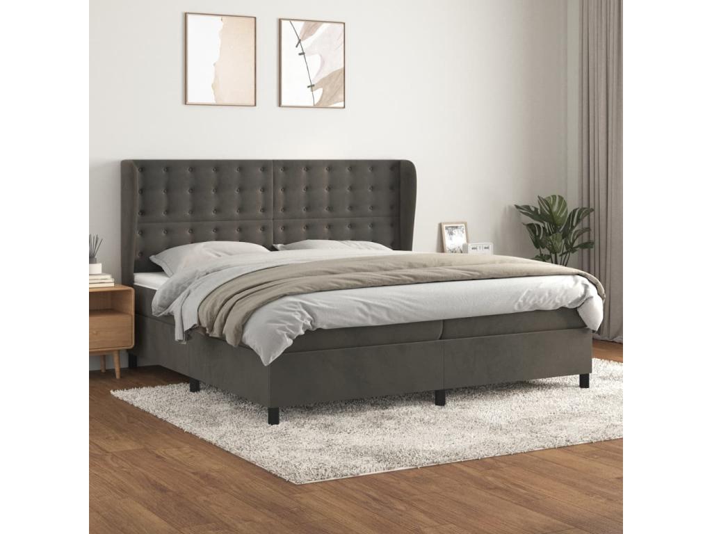 Velvet, Bed Base, 200 X 200 cm, Gray