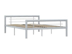 Metal, Bed Frame, 140 X 200 cm, Gray