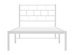 Metal, Bed Frame, 80 X 200 cm, White