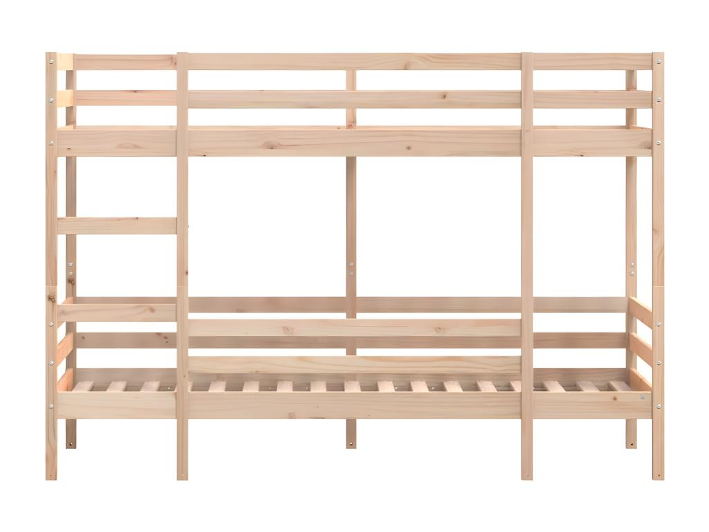 Pine Wood, Bunk Bed, 90 X 190 cm, Brown