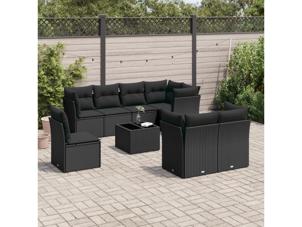 Woven Resin, Outdoor Furniture Set, Black