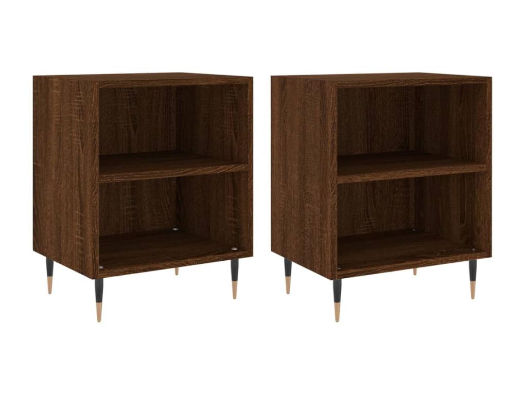 Oak Wood, Nightstand, 40 X 30 X 50 cm, Brown