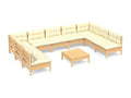 Pine Wood, Outdoor Furniture Set, Cream