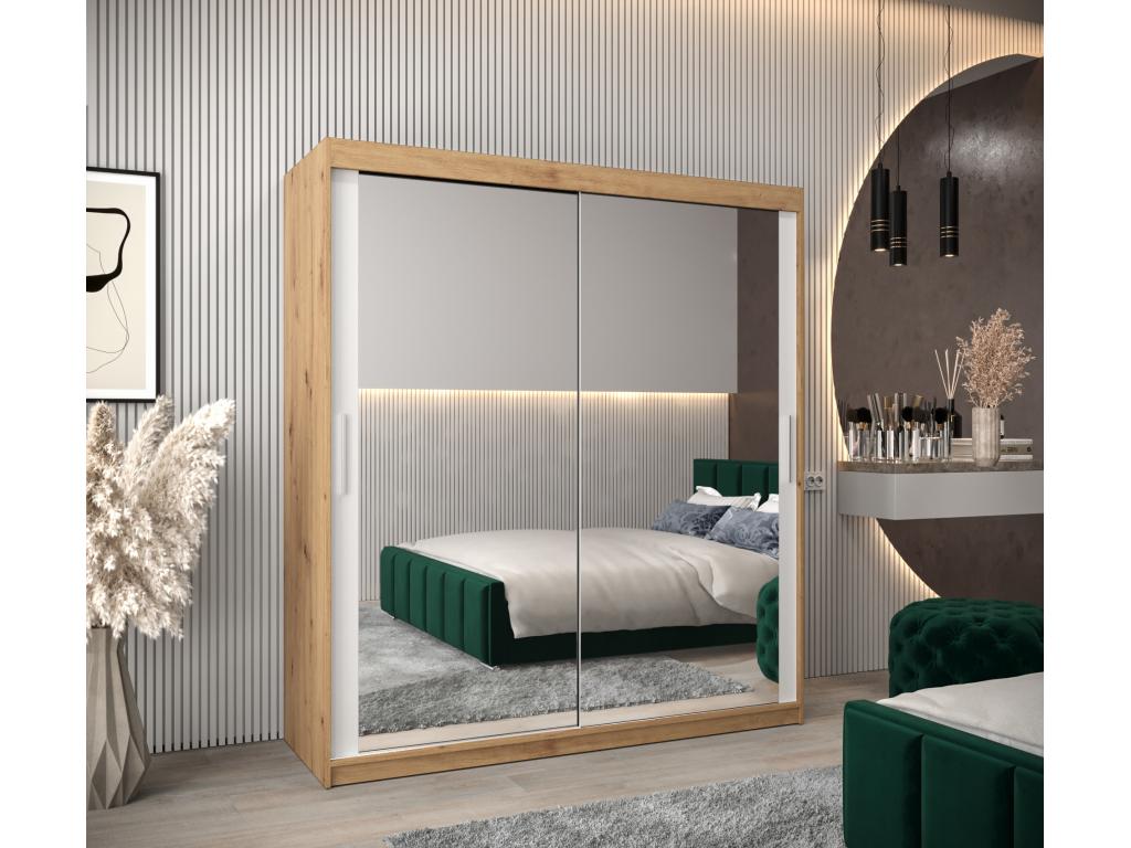 Wardrobe, White, Brown, Silver